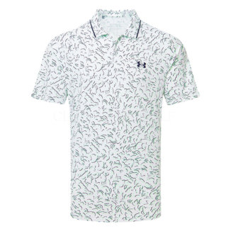 Under Armour Iso-Chill Verge Floral Lines Golf Polo Shirt White/Matrix Green/Midnight Navy 1377366-103
