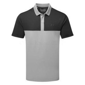 Under Armour Performance 3.0 Colour Block Golf Polo Shirt Steel/Black ...