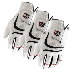 Wilson Grip Plus Golf Glove White (3 Pack) (Right Handed Golfer)