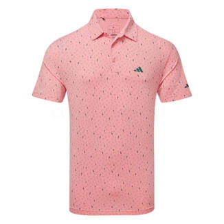 adidas Ultimate365 All Over Print Golf Polo Shirt Semi Pink Spark IL0552