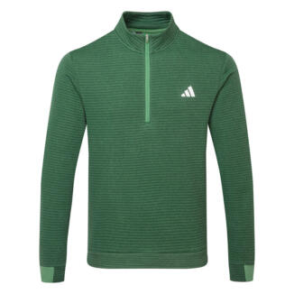 adidas DWR Ultimate365 Textured 1/4 Zip Golf Sweater Collegiate Green/Preloved Green IL0560