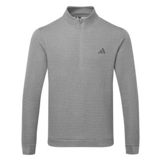 adidas DWR Ultimate365 Textured 1/4 Zip Golf Sweater Grey Three/White IL0563