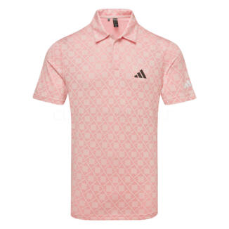 adidas Ultimate365 Tour HEAT.RDY Jacquard Golf Polo Shirt Sandy Pink IW1475