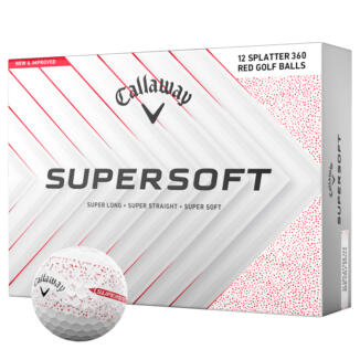 Callaway Supersoft Splater Golf Balls White/Red