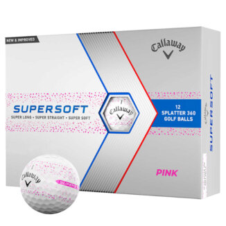 Callaway Supersoft Splatter Golf Balls White/Pink
