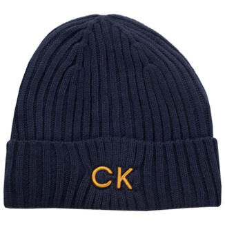 Calvin Klein Ribbed Golf Beanie Engine Blue