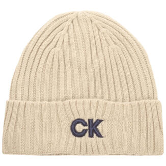 Calvin Klein Ribbed Golf Beanie Sand