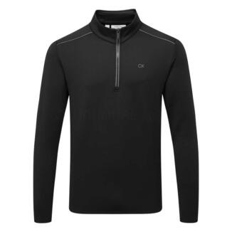 Calvin Klein Piped Classic 1/2 Zip Golf Sweater Black/Grey