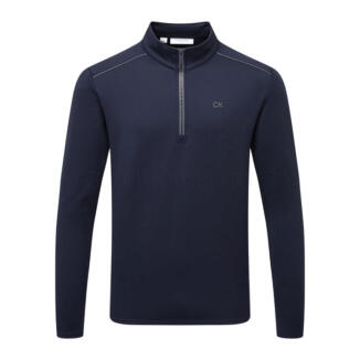 Calvin Klein Piped Classic 1/2 Zip Golf Sweater Navy/Grey