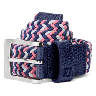 FootJoy FJ Braided Golf Belt Dark Denim/Pink Lemonade/Skyway 69569