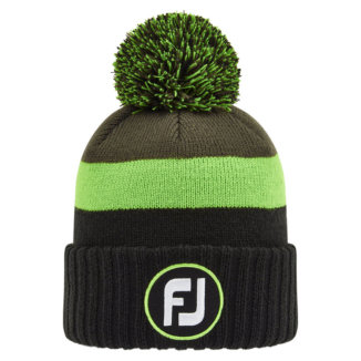 FootJoy FJ Multi Pom Pom Golf Beanie Black/Olive 35942H