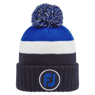 FootJoy FJ Multi Pom Pom Golf Beanie Navy/White/Blue 35943H