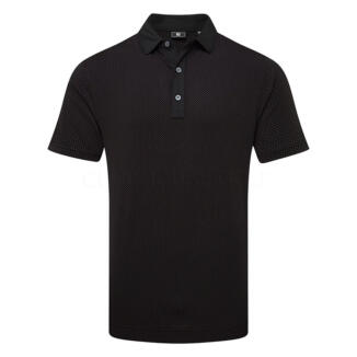 FootJoy Jacquard Dot Golf Polo Shirt Black/Pink 31931