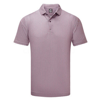 FootJoy Scallop Shell Foulard Lisle Golf Polo Shirt Coral Red/White 81579