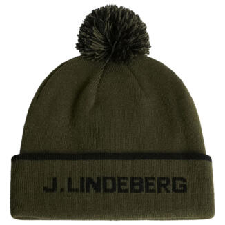 J.Lindeberg Stripe Golf Beanie Forest Green/Black AMAC10556-M354