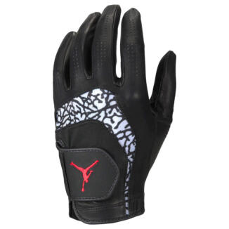 Nike Jordan Tour Leather Golf Gloves Black/Medium Grey/Fire Red (Right Handed Golfer)