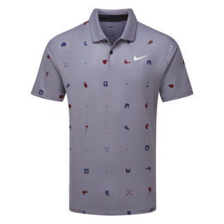 Nike Dry Tour Icon Print Golf Polo Shirt Light Carbon/White FQ0426-003