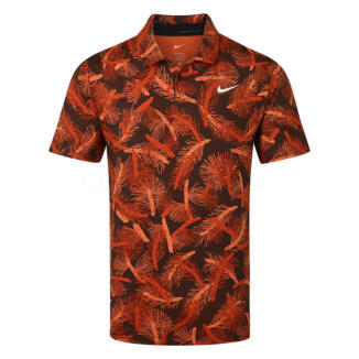 Nike Dry Tour Pine Print Golf Polo Shirt Dragon Red/White FQ0402-626