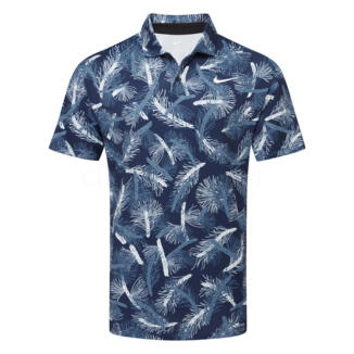 Nike Dry Tour Pine Print Golf Polo Shirt Aegean Storm/White FQ0402-429