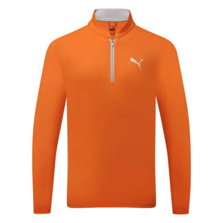 Puma Lightweight 1/4 Zip Golf Sweater Rickie Orange/Ash Gray 629430-01