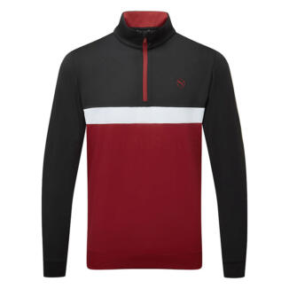 Puma Pure Colour Block 1/4 Zip Golf Sweater Puma Black/Intense Red 625888-10