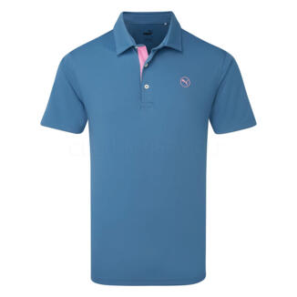 Puma Pure Solid Golf Polo Shirt Blue Horizon 625107-11