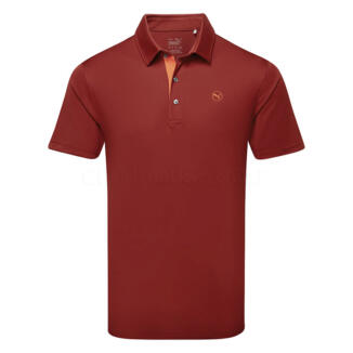 Puma Pure Solid Golf Polo Shirt Intense Red 625107-13