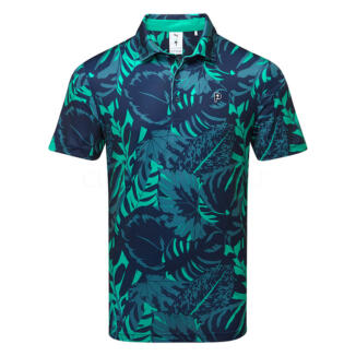 Puma x PTC Palm Glitch Golf Polo Shirt Deep Navy/Sparkling Green 626832-01