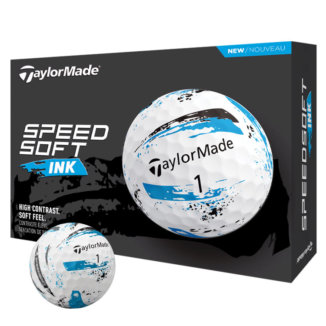 TaylorMade SpeedSoft Ink Golf Balls White/Blue