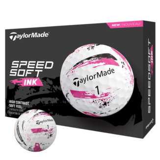 TaylorMade SpeedSoft Ink Golf Balls White/Pink