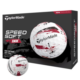 TaylorMade SpeedSoft Ink Golf Balls White/Red