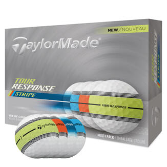 TaylorMade Tour Response Stripe Golf Balls White/Neon Multi 