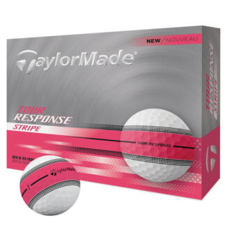 TaylorMade Tour Response Stripe Golf Balls White/Neon Pink