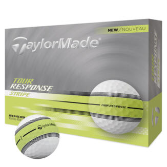 TaylorMade Tour Response Stripe Golf Balls White/Neon Yellow