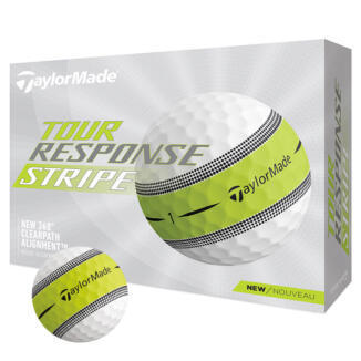 TaylorMade Tour Response Stripe Golf Balls White/Lime