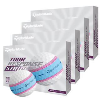 TaylorMade Tour Response Stripe Golf Balls 4 For 3 White/Blue/Pink