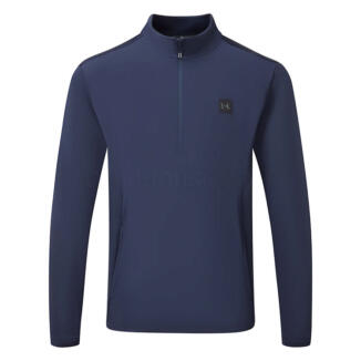 Under Armour Drive Pro Storm Hybrid 1/2 Zip Golf Sweater Midnight Navy/Metallic Silver 1387118-410