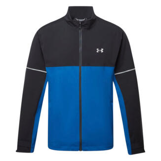 Under Armour Drive Rain Waterproof Golf Jacket Black/Tech Blue/Metallic Silver 1385832-002