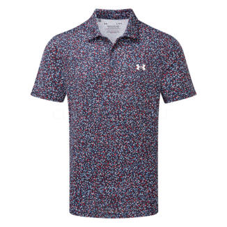 Under Armour Playoff 3.0 Micro Field Printed Golf Polo Shirt Midnight Navy/Horizon Blue/Horizon Blue 1378677-420