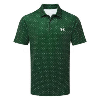 Under Armour Playoff 3.0 On Green Printed Golf Polo Shirt Forest Green/Summit White 1378677-301