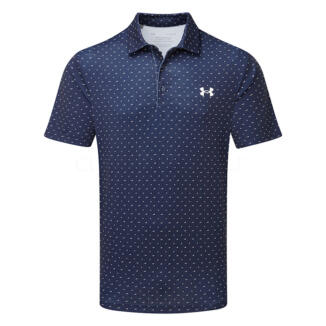 Under Armour Playoff 3.0 On Green Printed Golf Polo Shirt Midnight Navy/White/Steel 1378677-417