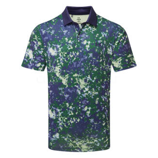 Under Armour T2G Marked Bloom Printed Golf Polo Shirt Retro Green/Midnight Navy 1383715-383