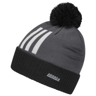 adidas Pom 3 Stripe Golf Beanie Grey Six/Black IW9154