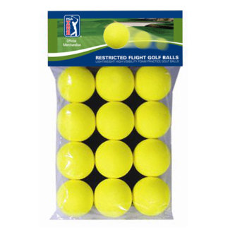 PGA Tour Foam Practice Balls (12 Pack) Yellow