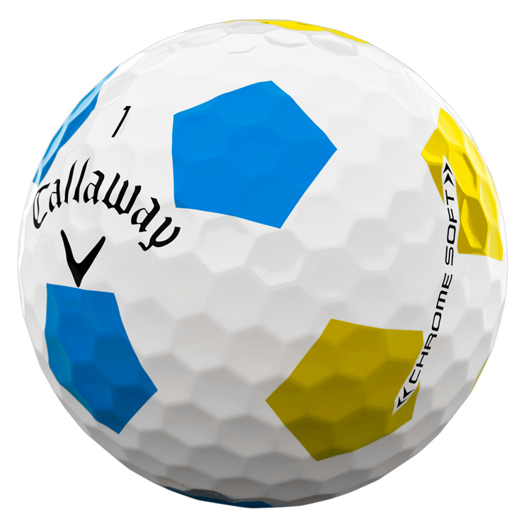 Callaway Chrome Soft Truvis Golf Balls White/Blue/Yellow (Sleeve) 3 ...