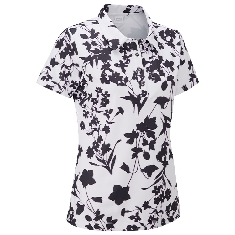 Ping Ladies Iona Golf Polo Shirt White Multi - Clubhouse Golf