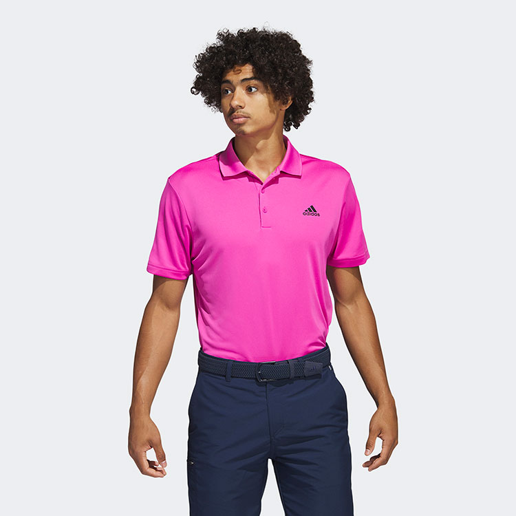 Pink adidas outlet golf shirt