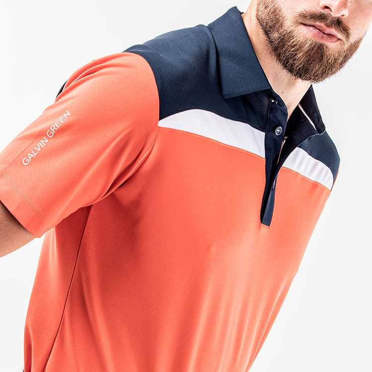 Mens orange hot sale golf shirt