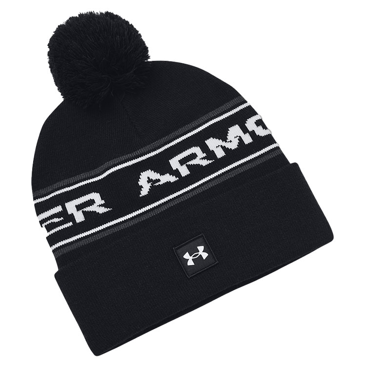 Under Armour Halftime Pom Golf Beanie Black White Clubhouse Golf