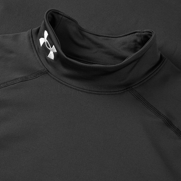 Under Armour ColdGear Armour Mock Fitted Golf Base Layer White/Black -  Clubhouse Golf